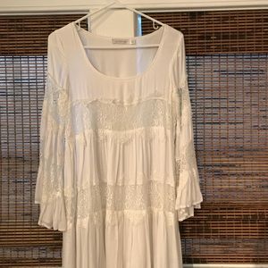 MINKPINK White Lace Boho Dress